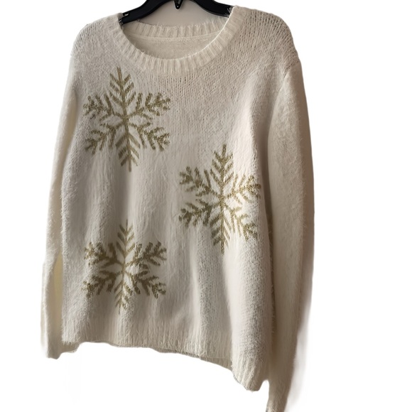 Knit Girl Gold Snowflake Sweater - Picture 1 of 2